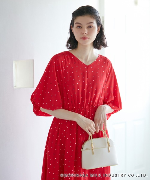 ROPE' PICNIC（ロペピクニック）の「【Pino meets ROPE' PICNIC】Pinoドット柄ワンピース（ワンピース・レディース・ホワイト系その他/ダークブラウン/レッド・38）」の14枚目の写真