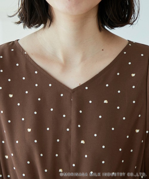 ROPE' PICNIC（ロペピクニック）の「【Pino meets ROPE' PICNIC】Pinoドット柄ワンピース（ワンピース・レディース・ホワイト系その他/ダークブラウン/レッド・38）」の7枚目の写真