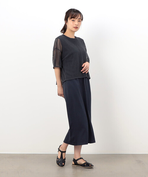 ONIGIRI（オニギリ）の「【セットアイテム】メッシュプルオーバー＋ワンピース（ワンピース・レディース・ネイビー/ブラウン・FREE）」の3枚目の写真