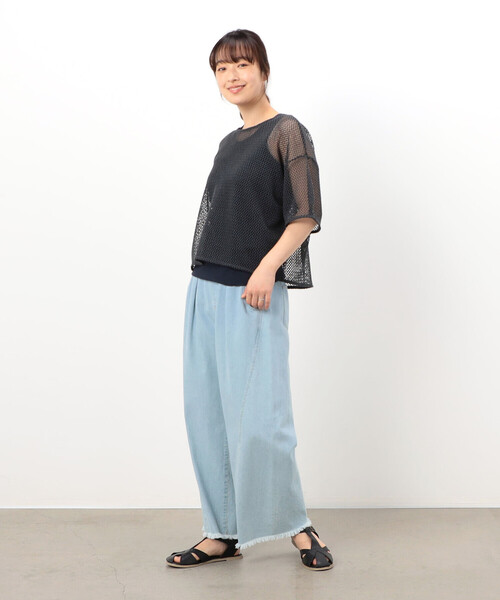 ONIGIRI（オニギリ）の「【セットアイテム】メッシュプルオーバー＋ワンピース（ワンピース・レディース・ネイビー/ブラウン・FREE）」の5枚目の写真