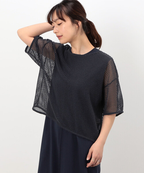 ONIGIRI（オニギリ）の「【セットアイテム】メッシュプルオーバー＋ワンピース（ワンピース・レディース・ネイビー/ブラウン・FREE）」の6枚目の写真