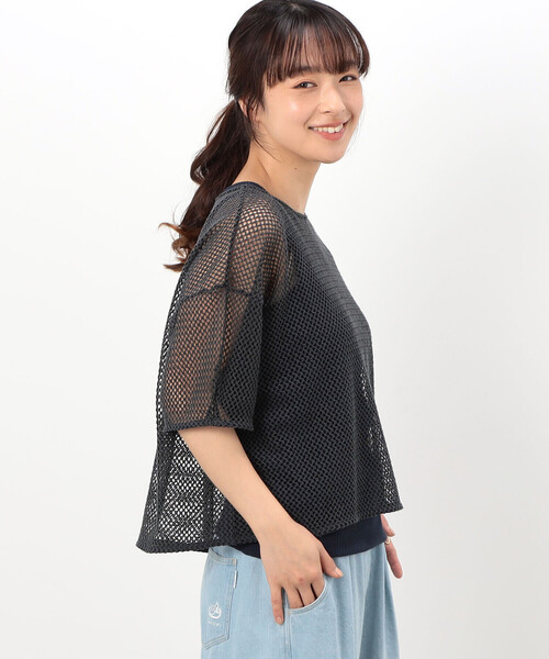 ONIGIRI（オニギリ）の「【セットアイテム】メッシュプルオーバー＋ワンピース（ワンピース・レディース・ネイビー/ブラウン・FREE）」の8枚目の写真