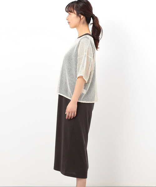 ONIGIRI（オニギリ）の「【セットアイテム】メッシュプルオーバー＋ワンピース（ワンピース・レディース・ネイビー/ブラウン・FREE）」の14枚目の写真