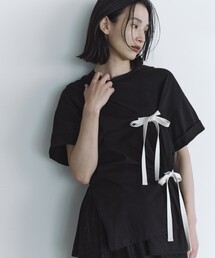 Firsthand | Firsthand/ファーストハンド オーガニックコットンリボンアシメトップス / 半袖Tシャツ(Tシャツ/カットソー)