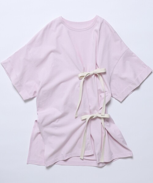 Firsthand（ファーストハンド）の「Firsthand/ファーストハンド オーガニックコットンリボンアシメトップス / 半袖Tシャツ（Tシャツ/カットソー・レディース・ホワイト/ブラック/ピンク/ブルー・FREE）」の7枚目の写真