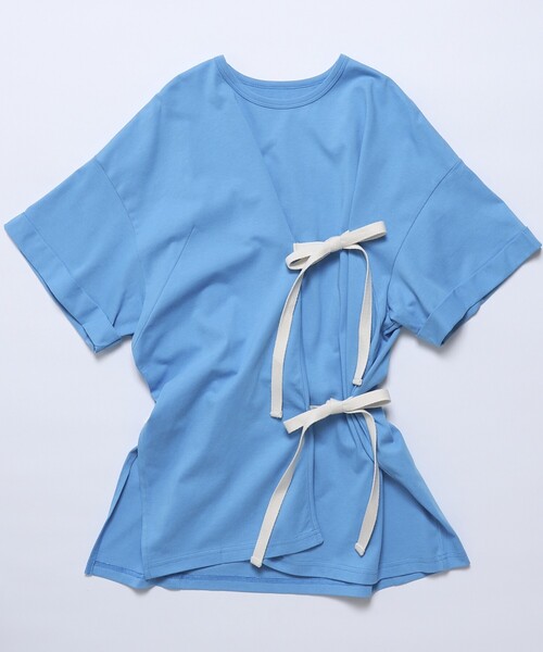 Firsthand（ファーストハンド）の「Firsthand/ファーストハンド オーガニックコットンリボンアシメトップス / 半袖Tシャツ（Tシャツ/カットソー・レディース・ホワイト/ブラック/ピンク/ブルー・FREE）」の8枚目の写真