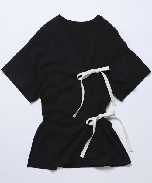 Firsthand（ファーストハンド）の「Firsthand/ファーストハンド オーガニックコットンリボンアシメトップス / 半袖Tシャツ（Tシャツ/カットソー・レディース・ホワイト/ブラック/ピンク/ブルー・FREE）」の9枚目の写真