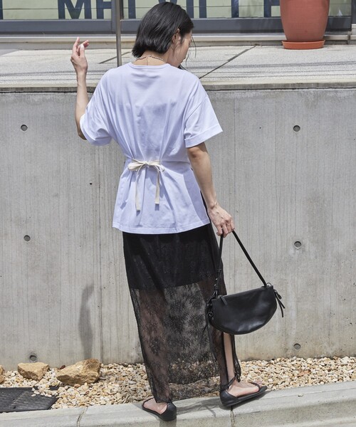 Firsthand（ファーストハンド）の「Firsthand/ファーストハンド オーガニックコットンリボンアシメトップス / 半袖Tシャツ（Tシャツ/カットソー・レディース・ホワイト/ブラック/ピンク/ブルー・FREE）」の16枚目の写真