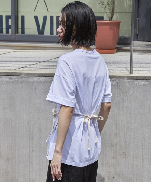 Firsthand（ファーストハンド）の「Firsthand/ファーストハンド オーガニックコットンリボンアシメトップス / 半袖Tシャツ（Tシャツ/カットソー・レディース・ホワイト/ブラック/ピンク/ブルー・FREE）」の21枚目の写真