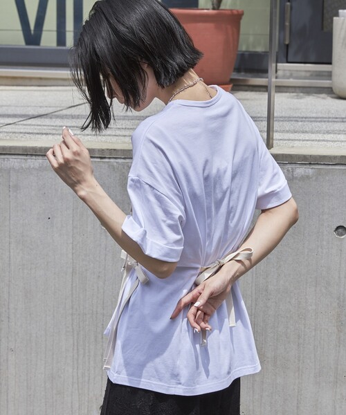 Firsthand（ファーストハンド）の「Firsthand/ファーストハンド オーガニックコットンリボンアシメトップス / 半袖Tシャツ（Tシャツ/カットソー・レディース・ホワイト/ブラック/ピンク/ブルー・FREE）」の22枚目の写真