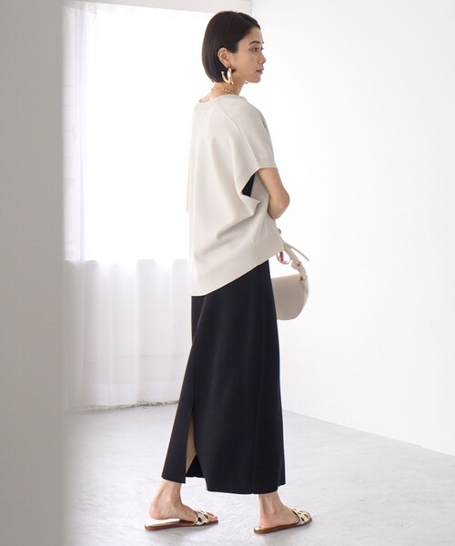 新品　【接触冷感/UVカット】スゴ機能美ニット Iラインスカート UNFILO｜【接触冷感/UVカット】スゴ機能美ニット Iライン