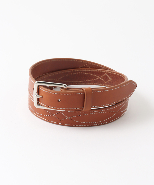 EDIFICE（エディフィス）の「Laperruque paris (ラペルク パリ) for EDIFICE 別注 ウエスタンステッチベルト（ベルト・メンズ・ブラック/キャメル・90/80/85/75）」の2枚目の写真