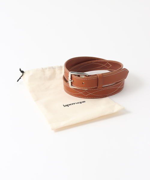 EDIFICE（エディフィス）の「Laperruque paris (ラペルク パリ) for EDIFICE 別注 ウエスタンステッチベルト（ベルト・メンズ・ブラック/キャメル・90/80/85/75）」の9枚目の写真