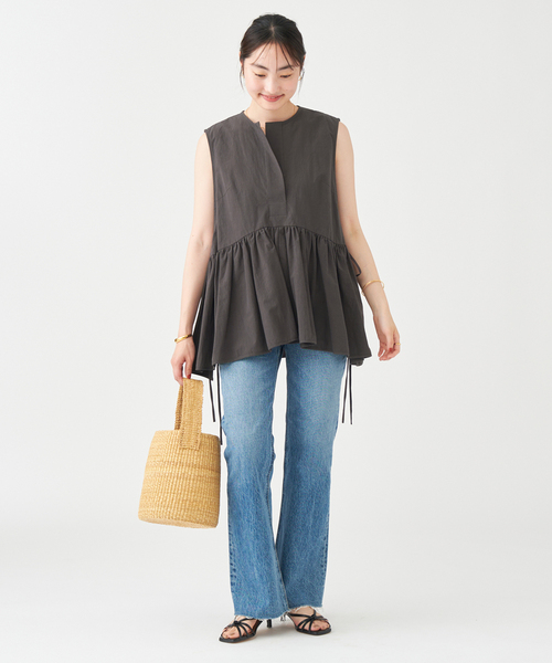 PROTAGONISTA プロタゴニスタ別注BUTTONトップス　ベージュ ADAM ET ROPE'｜【PROTAGONISTA(プロタゴニスタ)】SET TOPS