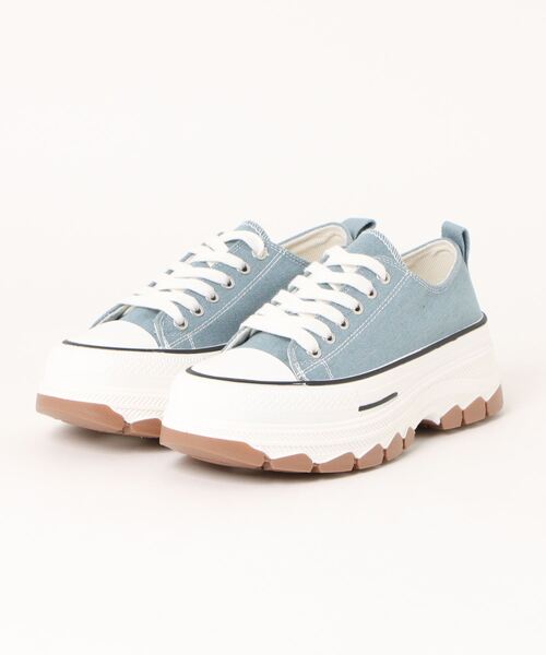 archives（アルシーヴ）の「ライン厚底キャンバススニーカー（スニーカー・レディース・ブラック/ブルー・23.5/24.5）」の2枚目の写真