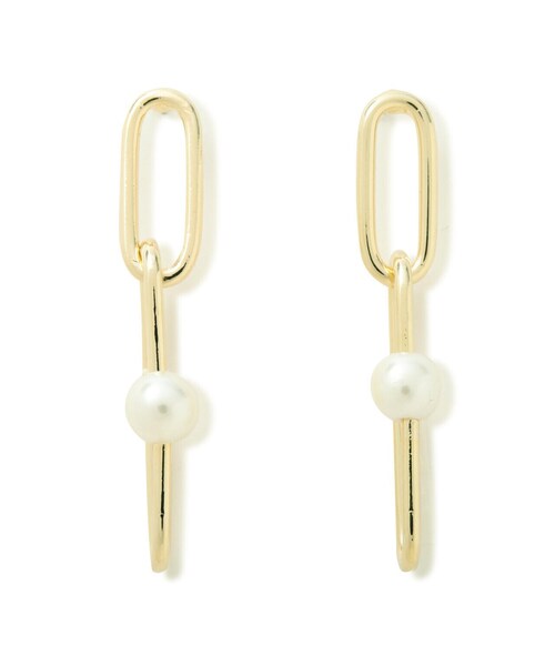 EDIT COLOGNE（エディットコロン）の「ダブルリングパールピアス（ピアス（両耳用）・レディース・ゴールド・ﾌﾘ-）」の3枚目の写真