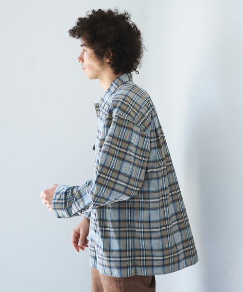 さんたの家様 パラスパレス　チェック柄 長袖シャツ ベージュ系　羽織 パラスパレス チェック柄 長袖シャツ ベージュ系 羽織 - メルカリ