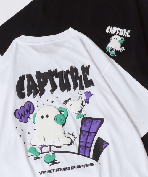 SITRY(シトリー)の「Ghost Luminous & Foam Print T-Shirt/接触冷感 光るプリント 発泡プリント オーバーサイズ 半袖Tシャツ レディース メンズ(Tシャツ/カットソー・メンズ・ホワイト/ブラック/ホワイト系その他/ブラック系その他/ホワイト系その他2/ブラック系その他2・M/L)」の3枚目の写真