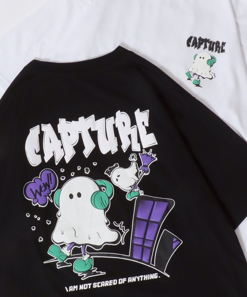 SITRY(シトリー)の「Ghost Luminous & Foam Print T-Shirt/接触冷感 光るプリント 発泡プリント オーバーサイズ 半袖Tシャツ レディース メンズ(Tシャツ/カットソー・メンズ・ホワイト/ブラック/ホワイト系その他/ブラック系その他/ホワイト系その他2/ブラック系その他2・M/L)」の1枚目の写真