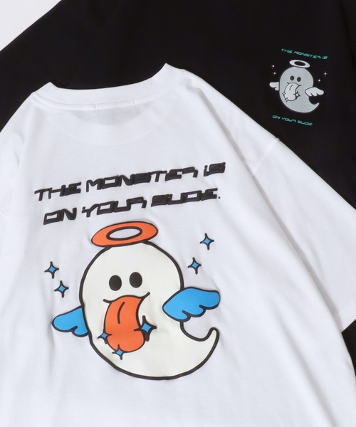 SITRY(シトリー)の「Ghost Luminous & Foam Print T-Shirt/接触冷感 光るプリント 発泡プリント オーバーサイズ 半袖Tシャツ レディース メンズ(Tシャツ/カットソー・メンズ・ホワイト/ブラック/ホワイト系その他/ブラック系その他/ホワイト系その他2/ブラック系その他2・M/L)」の2枚目の写真
