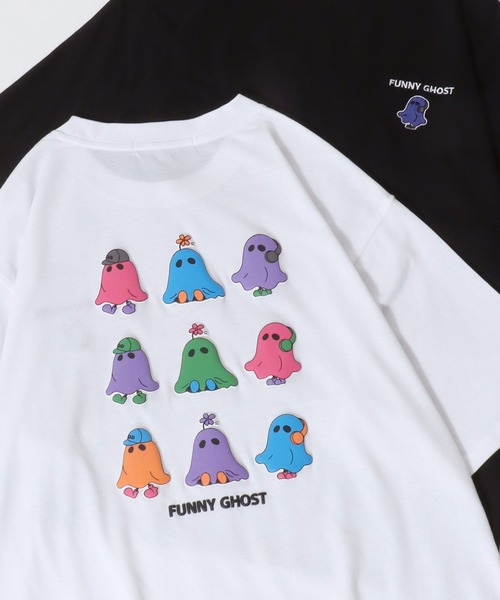 SITRY(シトリー)の「Ghost Luminous & Foam Print T-Shirt/接触冷感 光るプリント 発泡プリント オーバーサイズ 半袖Tシャツ レディース メンズ(Tシャツ/カットソー・メンズ・ホワイト/ブラック/ホワイト系その他/ブラック系その他/ホワイト系その他2/ブラック系その他2・M/L)」の4枚目の写真