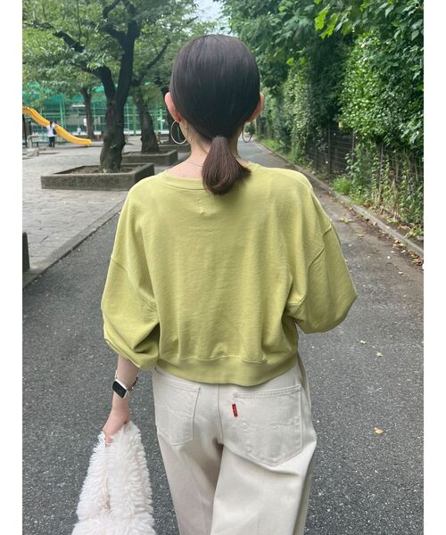 Ungrid（アングリッド）の「スリーブボリュームショートスウェット（スウェット・レディース・グリーン系その他/ライトグレー/ピンク/チャコールグレー・FREE）」の15枚目の写真