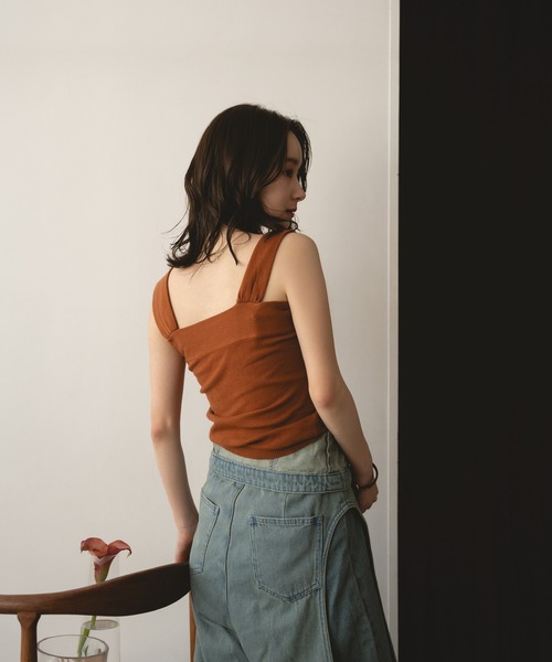 mideal（マイディール）の「design tank top / デザインタンクトップ（タンクトップ・レディース・テラコッタ/グレー/ダークブラウン・FREE）」の6枚目の写真