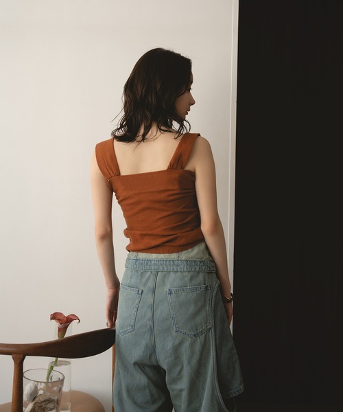 mideal（マイディール）の「design tank top / デザインタンクトップ（タンクトップ・レディース・テラコッタ/グレー/ダークブラウン・FREE）」の9枚目の写真