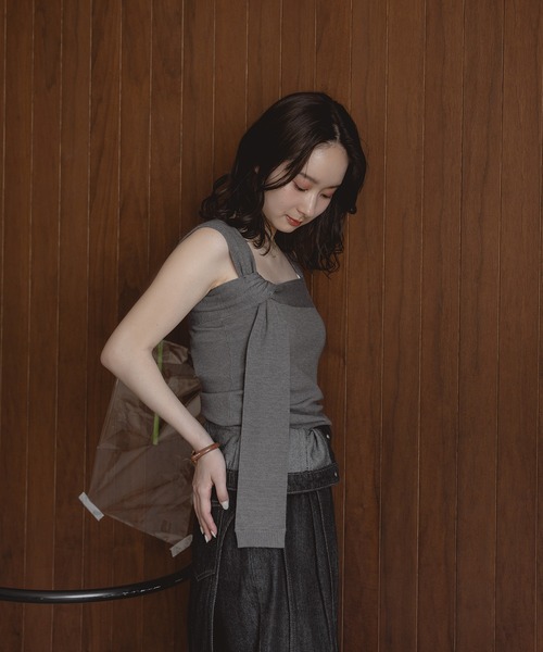 mideal（マイディール）の「design tank top / デザインタンクトップ（タンクトップ・レディース・テラコッタ/グレー/ダークブラウン・FREE）」の15枚目の写真
