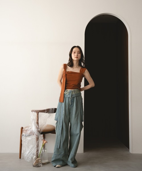 mideal（マイディール）の「design tank top / デザインタンクトップ（タンクトップ・レディース・テラコッタ/グレー/ダークブラウン・FREE）」の7枚目の写真