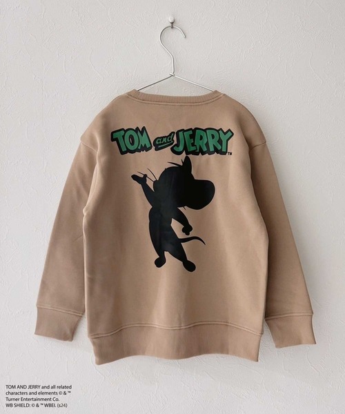 Tom＆Jerry（トムアンドジェリー）の「TOM &JERRY トムとジェリー バックプリント オーバーサイズ 裏起毛トレーナー（スウェット・キッズ・ネイビー/グレー系その他3/グリーン系その他/ブラック系その他/グレー系その他/グレイッシュベージュ/グレー系その他2/ベージュ系その他2/ヘザーチャコール/杢グレー/チャコールグレー/グリーン/ベージュ系その他/ブラック/オートミール/ベージュ・160cm/150cm/140cm/130cm/120cm/110cm）」の9枚目の写真