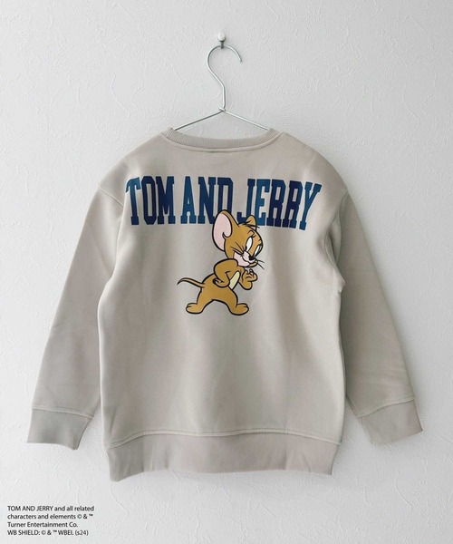 Tom＆Jerry（トムアンドジェリー）の「TOM &JERRY トムとジェリー バックプリント オーバーサイズ 裏起毛トレーナー（スウェット・キッズ・ネイビー/グレー系その他3/グリーン系その他/ブラック系その他/グレー系その他/グレイッシュベージュ/グレー系その他2/ベージュ系その他2/ヘザーチャコール/杢グレー/チャコールグレー/グリーン/ベージュ系その他/ブラック/オートミール/ベージュ・160cm/150cm/140cm/130cm/120cm/110cm）」の12枚目の写真