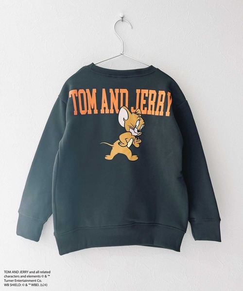 Tom＆Jerry（トムアンドジェリー）の「TOM &JERRY トムとジェリー バックプリント オーバーサイズ 裏起毛トレーナー（スウェット・キッズ・ネイビー/グレー系その他3/グリーン系その他/ブラック系その他/グレー系その他/グレイッシュベージュ/グレー系その他2/ベージュ系その他2/ヘザーチャコール/杢グレー/チャコールグレー/グリーン/ベージュ系その他/ブラック/オートミール/ベージュ・160cm/150cm/140cm/130cm/120cm/110cm）」の7枚目の写真