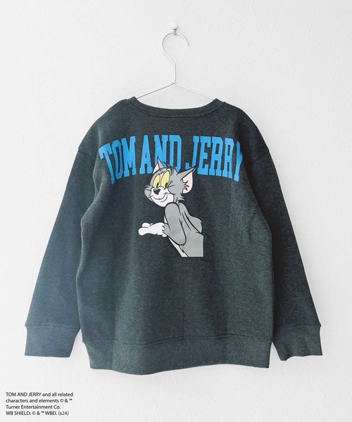 Tom＆Jerry（トムアンドジェリー）の「TOM &JERRY トムとジェリー バックプリント オーバーサイズ 裏起毛トレーナー（スウェット・キッズ・ネイビー/グレー系その他3/グリーン系その他/ブラック系その他/グレー系その他/グレイッシュベージュ/グレー系その他2/ベージュ系その他2/ヘザーチャコール/杢グレー/チャコールグレー/グリーン/ベージュ系その他/ブラック/オートミール/ベージュ・160cm/150cm/140cm/130cm/120cm/110cm）」の8枚目の写真