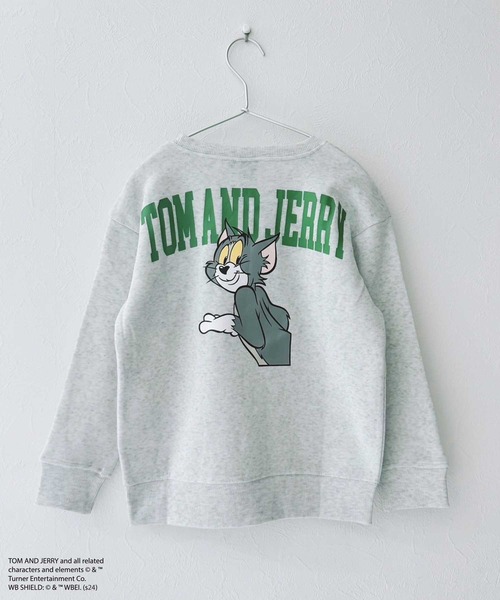Tom＆Jerry（トムアンドジェリー）の「TOM &JERRY トムとジェリー バックプリント オーバーサイズ 裏起毛トレーナー（スウェット・キッズ・ネイビー/グレー系その他3/グリーン系その他/ブラック系その他/グレー系その他/グレイッシュベージュ/グレー系その他2/ベージュ系その他2/ヘザーチャコール/杢グレー/チャコールグレー/グリーン/ベージュ系その他/ブラック/オートミール/ベージュ・160cm/150cm/140cm/130cm/120cm/110cm）」の13枚目の写真