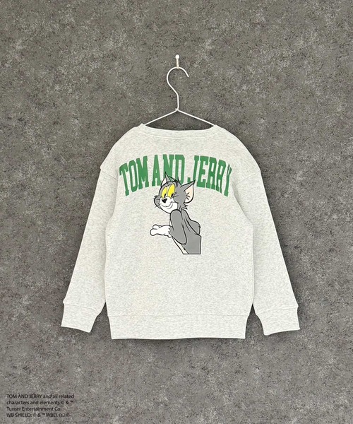 Tom＆Jerry（トムアンドジェリー）の「TOM &JERRY トムとジェリー バックプリント オーバーサイズ 裏起毛トレーナー（スウェット・キッズ・ネイビー/グレー系その他3/グリーン系その他/ブラック系その他/グレー系その他/グレイッシュベージュ/グレー系その他2/ベージュ系その他2/ヘザーチャコール/杢グレー/チャコールグレー/グリーン/ベージュ系その他/ブラック/オートミール/ベージュ・160cm/150cm/140cm/130cm/120cm/110cm）」の17枚目の写真