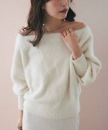 La boutique BonBon | ヘアリーウールカシミヤ混オフショルニット(ニット/セーター)
