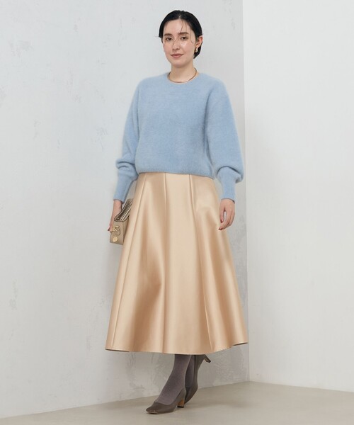 NOLLEY’S Sophi（ノーリーズソフィ）の「ヘアリーショート丈クルーネックプルオーバーニット（ニット/セーター・レディース・グレー/グレイッシュベージュ/サックスブルー・38）」の21枚目の写真