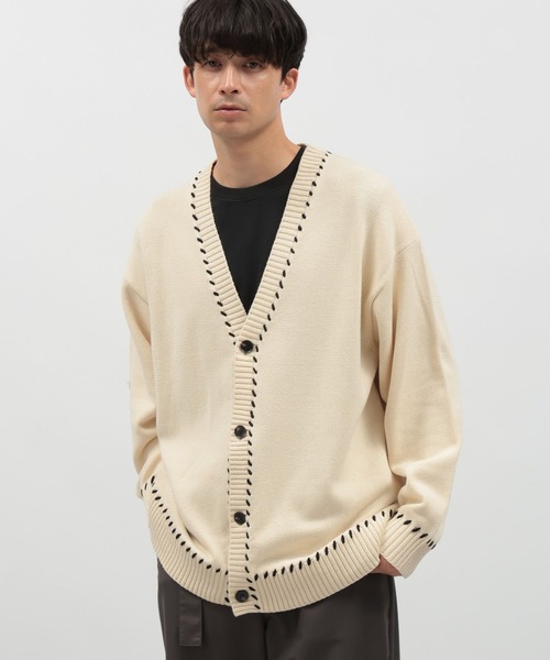 LAKOLE（ラコレ）の「ハンドステッチニットカーディガン / 116742（カーディガン/ボレロ・メンズ・アイボリー/ブラック/カーキ・MEDIUM/LARGE/X-LARGE）」の5枚目の写真