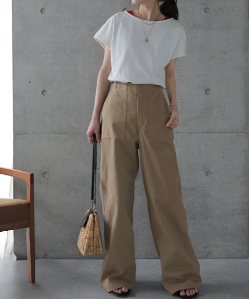 HUG.U（ハグユー）の「脚長ベイカーパンツ（カーゴパンツ・レディース・ベージュ/ブラック/ダークオリーブ・M(レギュラー丈)/L(トール丈)/XL(レギュラー丈)/XL(トール丈)/M(トール丈)/L(レギュラー丈)）」の17枚目の写真