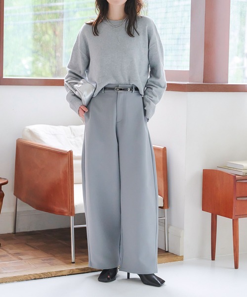 KOBE LETTUCE（コウベレタス）の「選べる2typeスウェットライクニットトップス（ニット/セーター・レディース・ブラック/カーキ/グレー/グレー系/アイボリー系/ピンク/アイボリー系1/ピンク系/ブラック系/カーキ系・M/M1）」の16枚目の写真