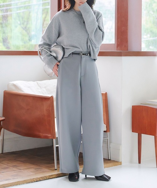 KOBE LETTUCE（コウベレタス）の「選べる2typeスウェットライクニットトップス（ニット/セーター・レディース・ブラック/カーキ/グレー/グレー系/アイボリー系/ピンク/アイボリー系1/ピンク系/ブラック系/カーキ系・M/M1）」の15枚目の写真