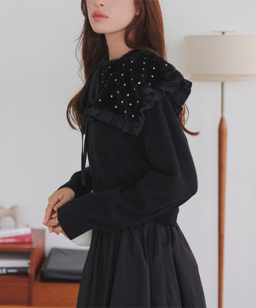 KOBE LETTUCE（コウベレタス）の「選べる2typeスウェットライクニットトップス（ニット/セーター・レディース・ブラック/カーキ/グレー/グレー系/アイボリー系/ピンク/アイボリー系1/ピンク系/ブラック系/カーキ系・M/M1）」の18枚目の写真