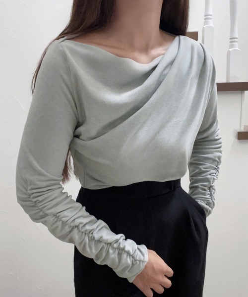 セール】ドレープデザインカットソー（Tシャツ/カットソー）｜JUNOAH