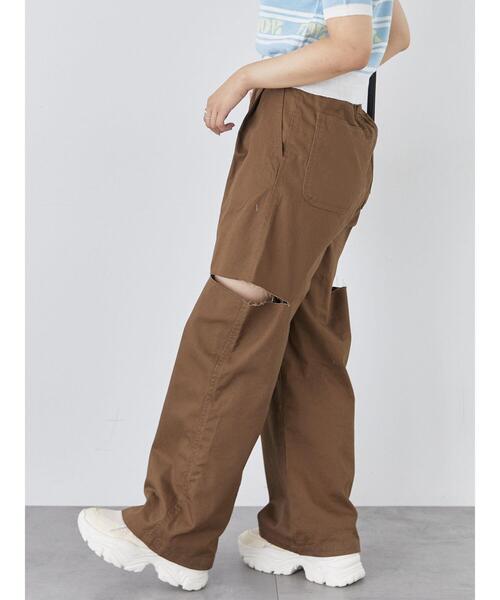 ehka sopo(エヘカソポ)の「カットアウトチノパン(その他パンツ・レディース・ベージュ/カーキ/モカ・F)」の2枚目の写真
