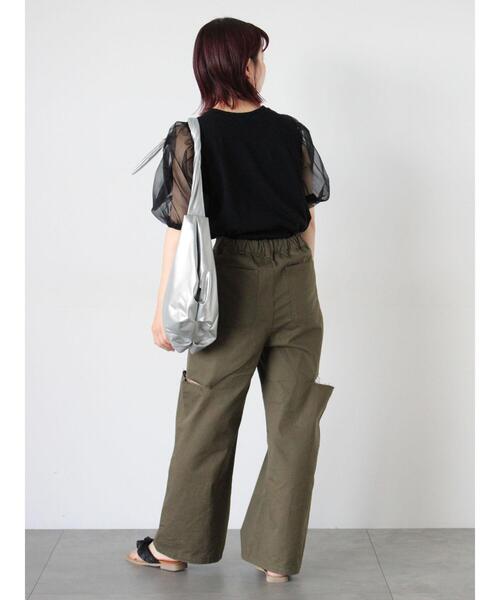 ehka sopo(エヘカソポ)の「カットアウトチノパン(その他パンツ・レディース・ベージュ/カーキ/モカ・F)」の5枚目の写真
