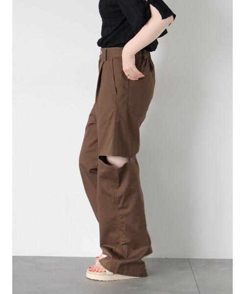 ehka sopo(エヘカソポ)の「カットアウトチノパン(その他パンツ・レディース・ベージュ/カーキ/モカ・F)」の7枚目の写真