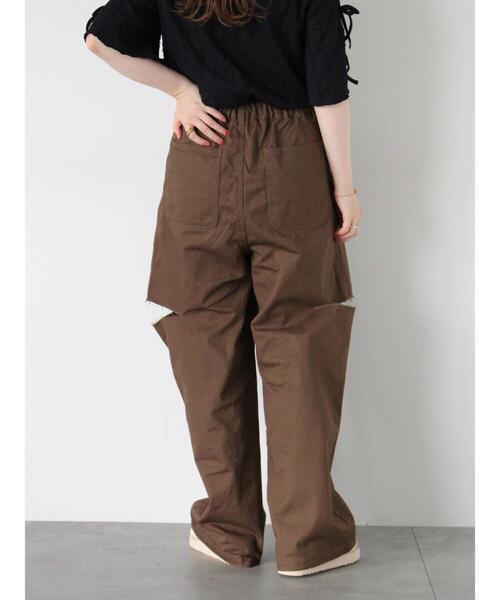 ehka sopo(エヘカソポ)の「カットアウトチノパン(その他パンツ・レディース・ベージュ/カーキ/モカ・F)」の8枚目の写真