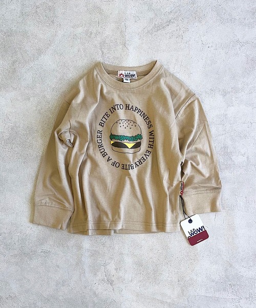 LSP WOW（エルエスピーワオ）の「【LSP WOW!】プリントロンT（Tシャツ/カットソー・キッズ・ピンク/ホワイト/グリーン/ブラウン/オレンジ/ラベンダー/イエロー/ベージュ/ネイビー/チャコール/ブラック/カーキ/グレー/ブルー/オフホワイト・80/90/100/110/120/130/140/150）」の8枚目の写真