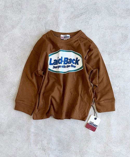 LSP WOW（エルエスピーワオ）の「【LSP WOW!】プリントロンT（Tシャツ/カットソー・キッズ・ピンク/ホワイト/グリーン/ブラウン/オレンジ/ラベンダー/イエロー/ベージュ/ネイビー/チャコール/ブラック/カーキ/グレー/ブルー/オフホワイト・80/90/100/110/120/130/140/150）」の7枚目の写真